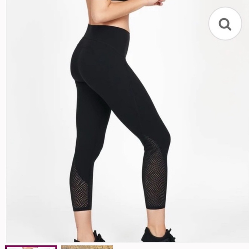 SPANX Black Plus Size 3X Laser Wave 7/8 Leggings Very Black